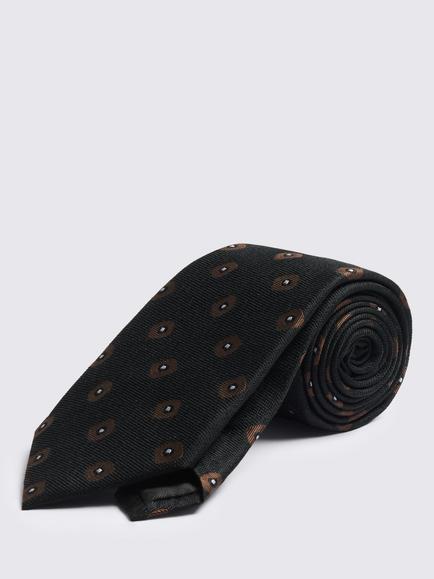 Moss Silk Square Geo Tie, Black/Copper - view 2, Black/Copper