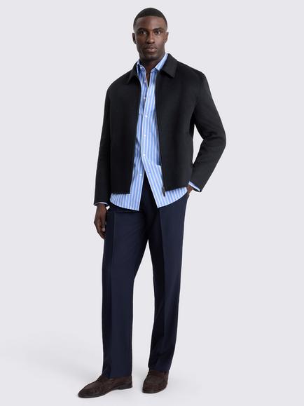 Moss Wool Blend Jacket, Navy Blue - view 2, Navy Blue