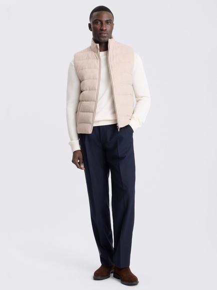 Moss Flannel Zip Gilet, Oatmeal - view 2, Oatmeal