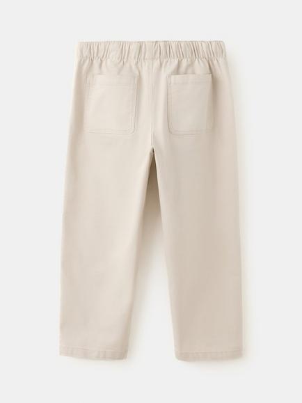 Mango Kids' Mid Rise Elastic Waist Straight Trousers, Blue - view 2, Sand
