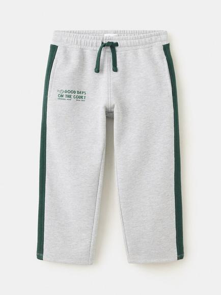 Mango Kids' Mid Rise Side Stripe Joggers, Light Grey Melange, Light Grey Melange