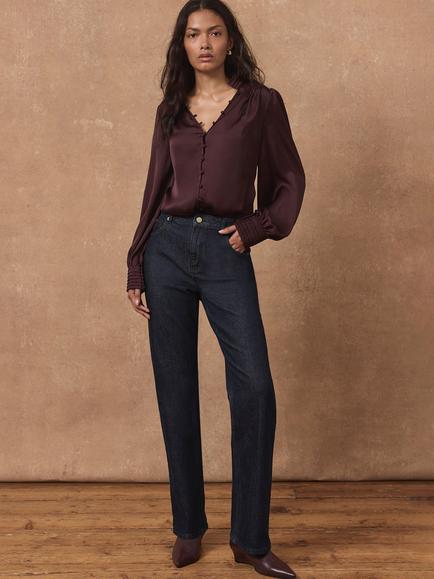 Mint Velvet Mid Rise 90s Straight Leg Jeans, Blue Navy, Blue Navy