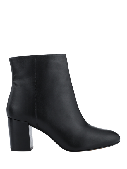 Jones Bootmaker Neptune Wide Fit Leather Heeled Ankle Boots, Black, Black