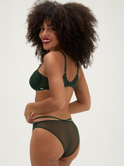 Boux Avenue Adelaide Lace Knickers, Deep Green - view 2, Deep Green