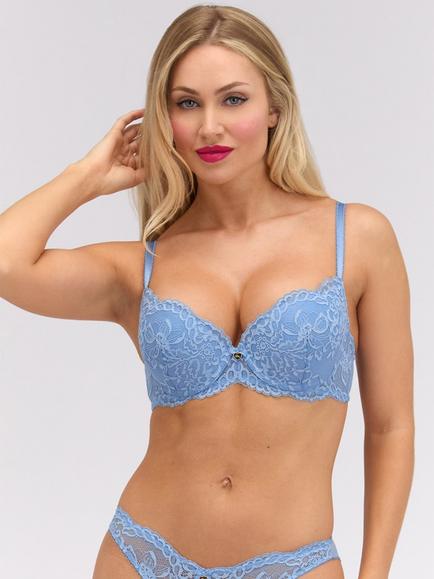 Boux Avenue Billie Lace Balconette Bra, Arctic Blue