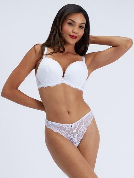 Boux Avenue Mollie Lace Thong - view 2, White