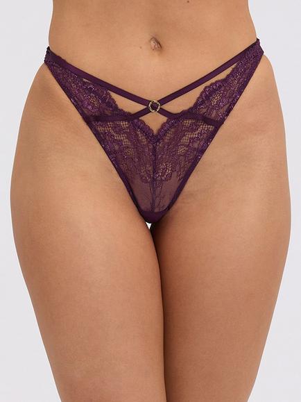Boux Avenue Millie Lace Knickers, Plum, Plum