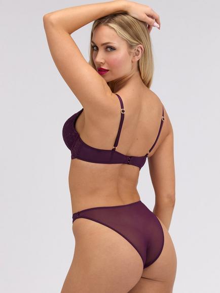 Boux Avenue Millie Lace Knickers, Plum - view 2, Plum