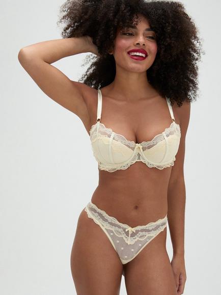 Boux Avenue Faye Balconette Bra, Buttermilk - view 2, Buttermilk
