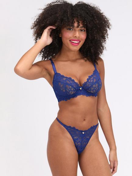 Boux Avenue Heidi Underwired Non-Padded Plunge Bra - view 2, Midnight Blue