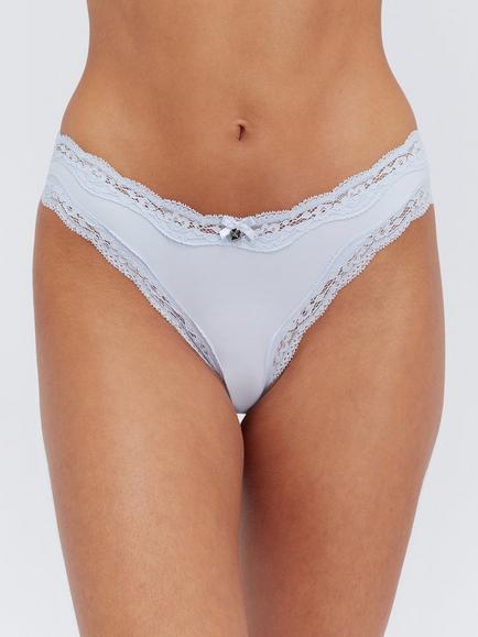 Boux Avenue Softest Ever Floral Lace Briefs, Arctic Blue