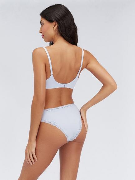 Boux Avenue Softest Ever Floral Lace Briefs - view 2, Arctic Blue