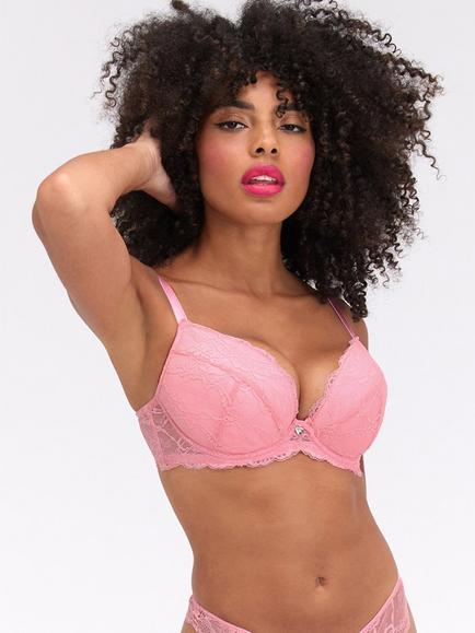 Boux Avenue Mollie Plunge Bra, Rose Pink