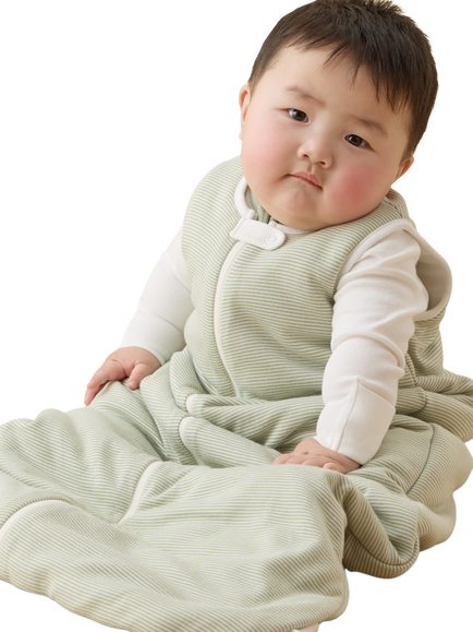 MORI Baby Striped Sleeping Bag, 1.5 Tog, Green - view 2, Green