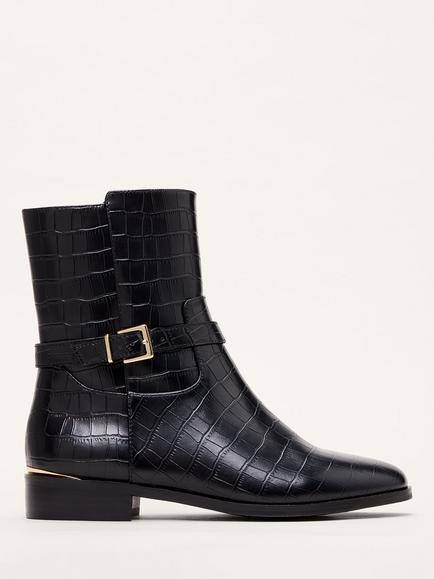 Phase Eight Leather Ankle Boots, Black, Black