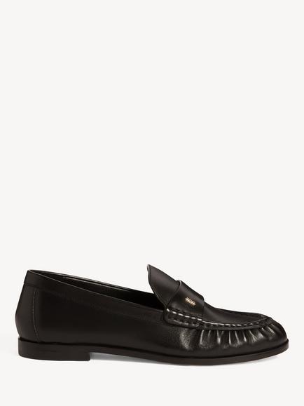 Hobbs Simone Leather Penny Loafers, Black, Black