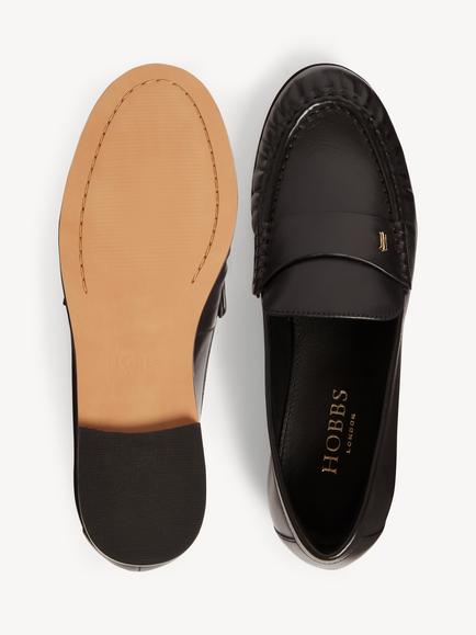 Hobbs Simone Leather Penny Loafers, Black - view 2, Black
