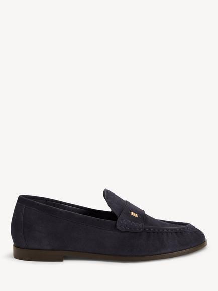 Hobbs Simone Suede Penny Loafers, Blue, Blue