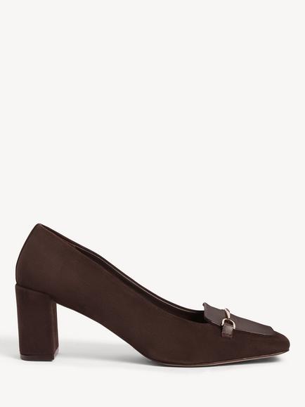 Hobbs Jaida Suede Block Heel Courts, Alder Brown, Alder Brown