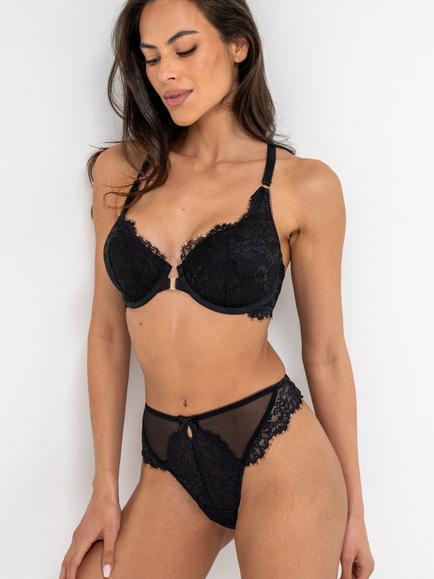 Pour Moi Etoile Lace Thong, Black, Black