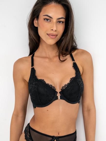 Pour Moi Etoile Etoile Lace Lightly Padded Front Fastening Bra, Black