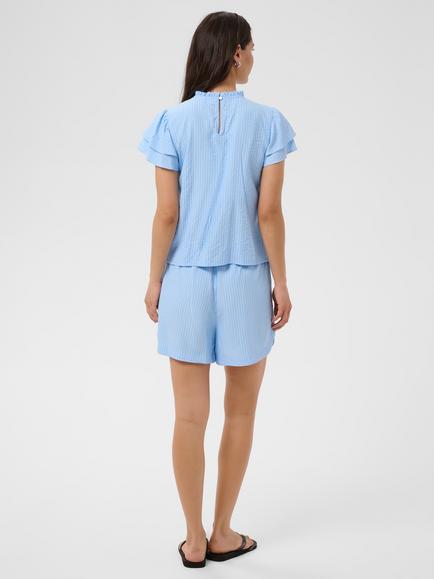 KAFFE Striped Blouse, Light Blue - view 2, Light Blue