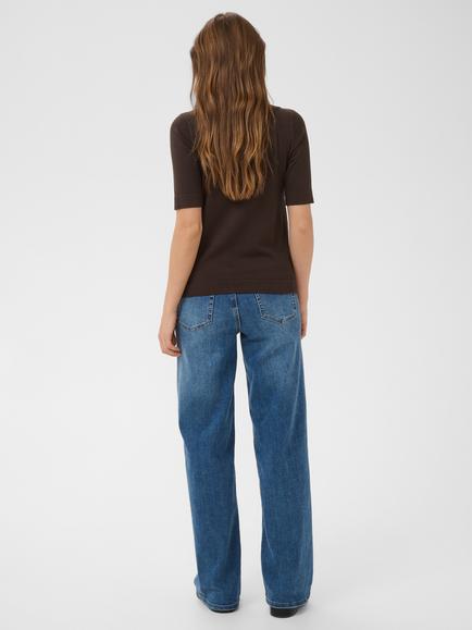 KAFFE Lizza Boat Neck T-Shirt, Coffee Bean - view 2, Coffee Bean