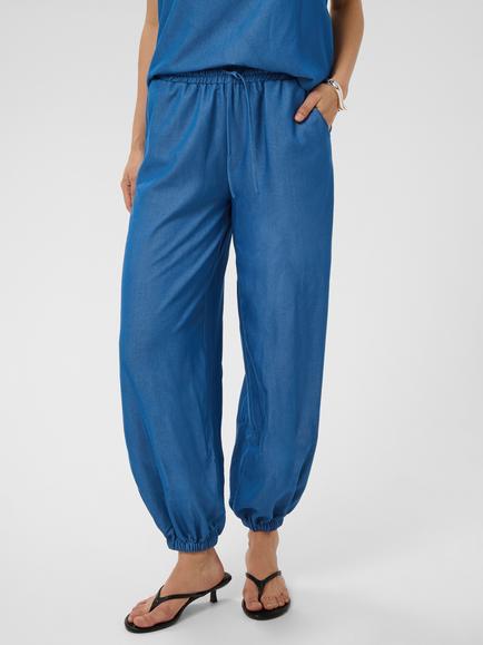 KAFFE Annaline Tapered Trousers, Blue Chambray, Blue Chambray
