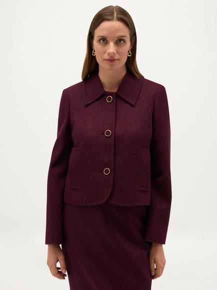Hobbs Adeen Wool Collared Jacket, Purple, Purple