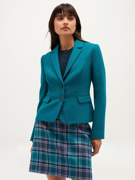 Hobbs Hackness Wool Single Breasted Blazer, Blue, Blue