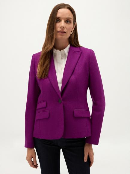 Hobbs Claire Wool Single Breasted Blazer, Purple, Purple