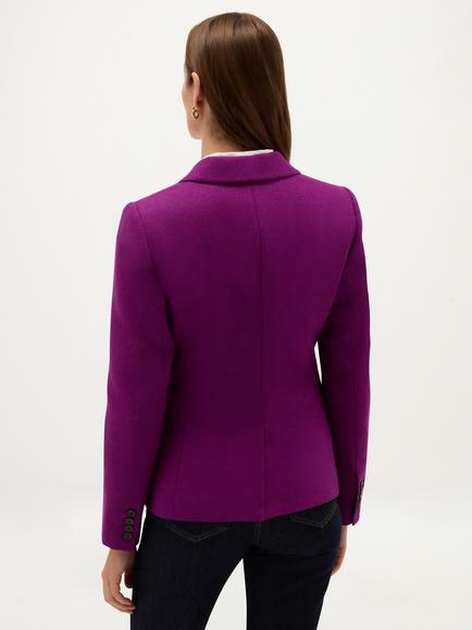 Hobbs Claire Wool Single Breasted Blazer, Purple - view 2, Purple