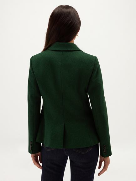Hobbs Petite Blake Wool Blazer, Dark Green - view 2, Dark Green