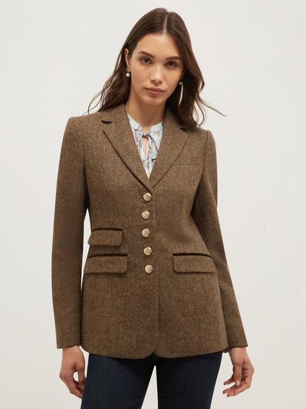 Hobbs Tabitha Wool Blazer, Brown, Brown