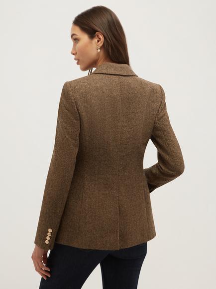 Hobbs Tabitha Wool Blazer, Brown - view 2, Brown