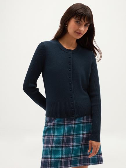 Hobbs Elsa Merino Wool-Cashmere Cardigan, Blue