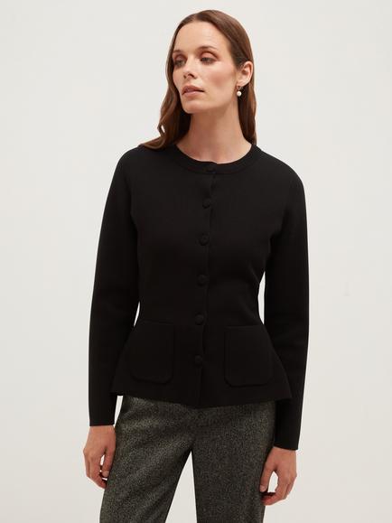 Hobbs Tia Cinched Cardigan, Black, Black
