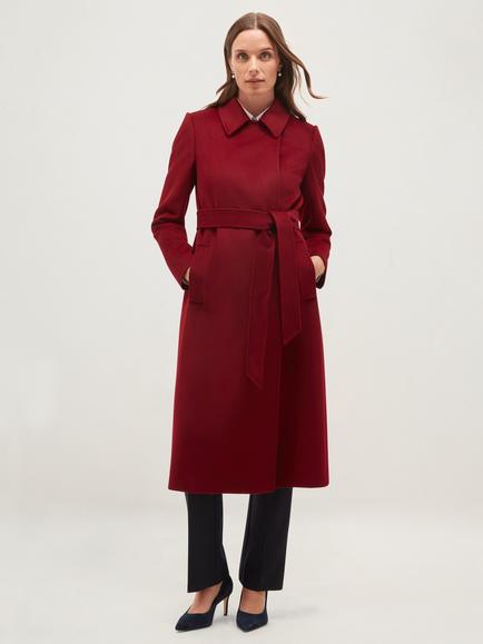 Hobbs Petite Livia Wool Longline Coat, Red