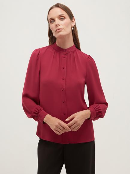 Hobbs Betty Long Sleeve Blouse, Pink, Pink