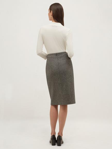 Hobbs Delphine Wool Midi Skirt, Black - view 2, Black