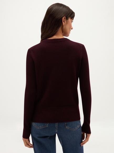 Hobbs Amira Merino Wool Cashmere Jumper, Purple - view 2, Purple