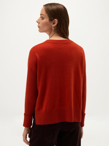 Hobbs Darla Wool Blend Jumper, Orange - view 2, Orange
