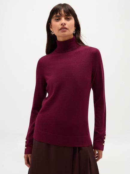 Hobbs Lara Merino Wool Jumper, Purple