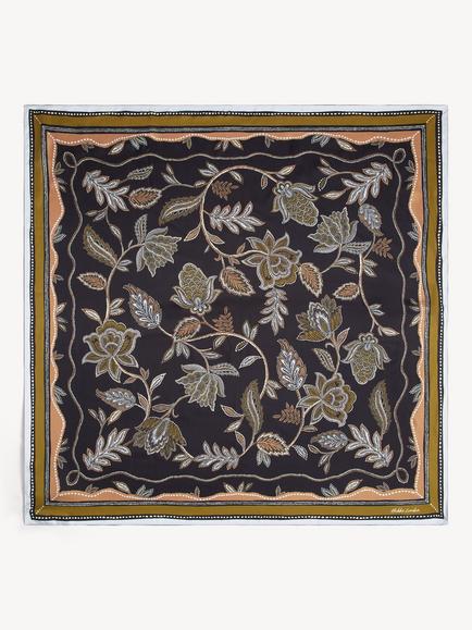 Hobbs Stephanie Floral Silk Square Scarf, Blue, Blue