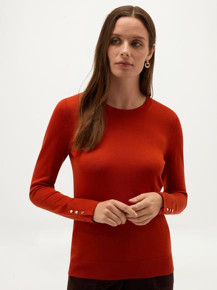 Hobbs Penny Merino Wool Jumper, Orange, Orange