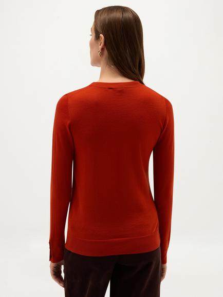 Hobbs Penny Merino Wool Jumper, Orange - view 2, Orange