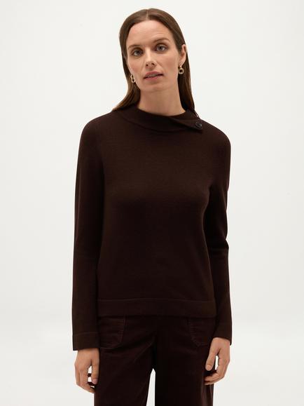 Hobbs Talia Merino Wool-Cashmere Jumper, Brown
