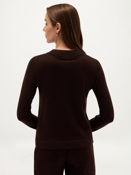 Hobbs Talia Merino Wool-Cashmere Jumper - view 2, Brown