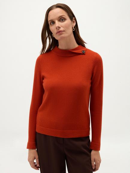 Hobbs Talia Merino Wool-Cashmere Jumper, Orange