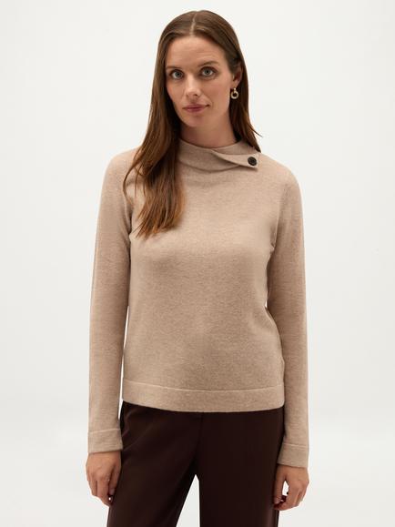 Hobbs Talia Merino Wool-Cashmere Jumper, Beige